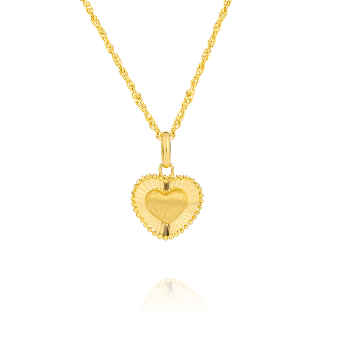 18K Real Gold Heart Necklace