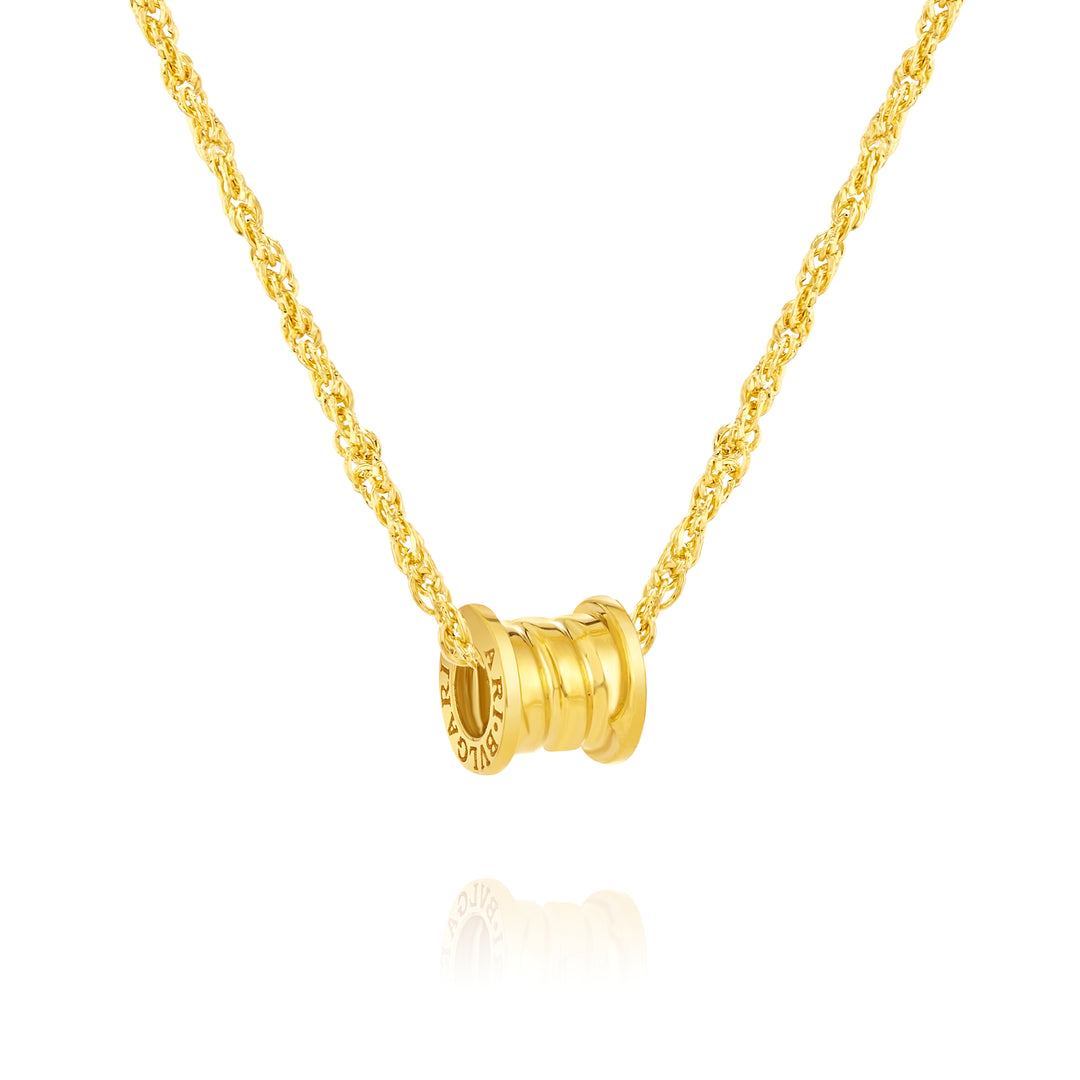 18K Real Gold Movable Wheel Necklace