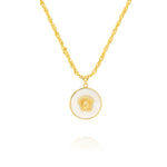 Load image into Gallery viewer, 18K Real Gold Elegant V.R.C White Round Necklace