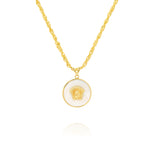 Load image into Gallery viewer, 18K Real Gold Elegant V.R.C White Round Necklace

