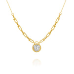Load image into Gallery viewer, 18K Real Gold Linked Stone Necklace