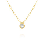 Load image into Gallery viewer, 18K Real Gold Linked Stone Necklace