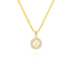 Load image into Gallery viewer, 18K Real Gold Elegant L.V Stone Necklace