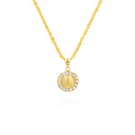 Load image into Gallery viewer, 18K Real Gold Round Stone Necklace
