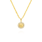 Load image into Gallery viewer, 18K Real Gold Round Stone Necklace
