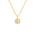 Load image into Gallery viewer, 18K Real Gold Round Stone Necklace