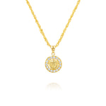 Load image into Gallery viewer, 18K Real Gold Elegant V.R.C Round Stone Necklace
