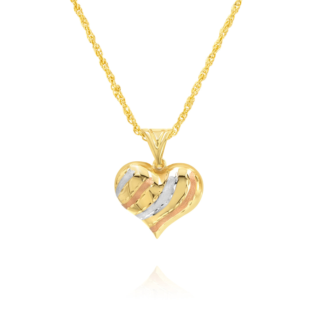 18K Real Gold Heart Necklace