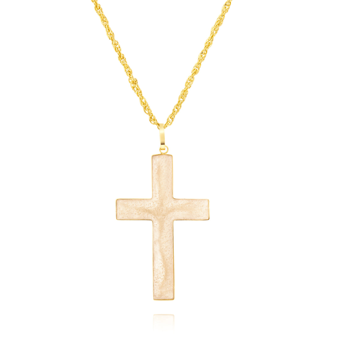 18K Real Gold Cross Necklace
