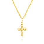 Load image into Gallery viewer, 18K Real Gold Bubble Cross Necklace