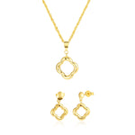 Load image into Gallery viewer, 18K Real Gold Hollow Flower Jewelry Set