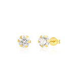 Load image into Gallery viewer, 18K Real Gold Stone Stud Earrings