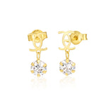 Load image into Gallery viewer, 18K Real Gold Hanging Stone Stud Earrings
