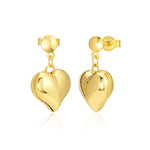 Load image into Gallery viewer, 18K Real Gold Hanging Heart Stud Earrings