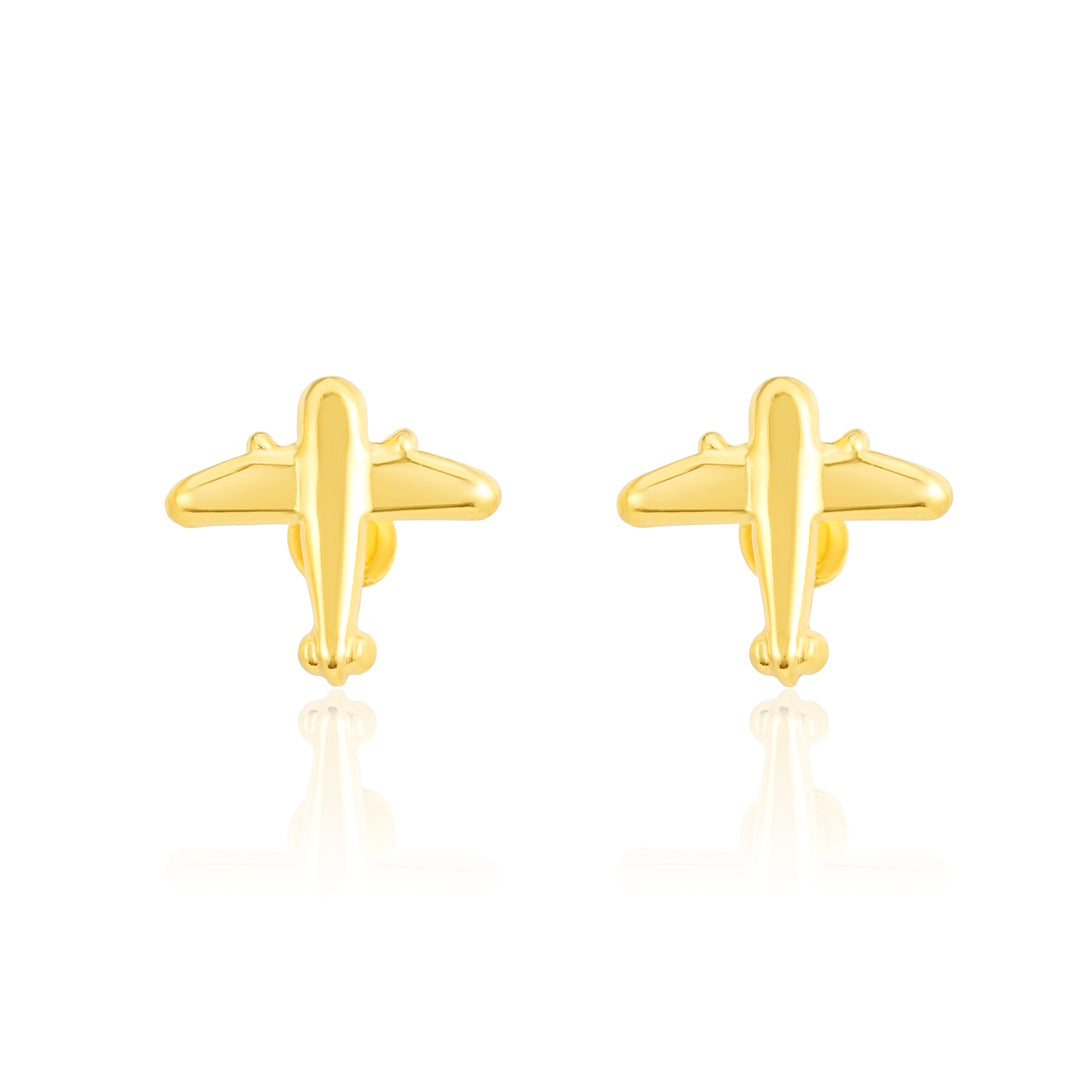 18K Real Gold Aeroplan Earring Set