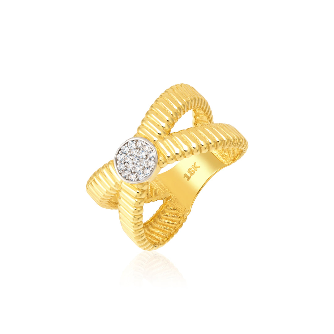 18K Real Gold Elegant Stone Ring