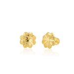 Load image into Gallery viewer, 18K Real Gold Flower Screw Earring Set