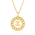 Load image into Gallery viewer, 18K Real Gold C.H Round Linked Necklace