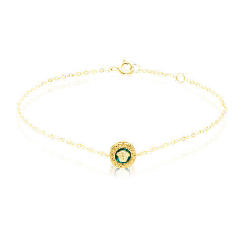 18K Real Gold Green V.R.C Bracelet
