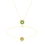 Load image into Gallery viewer, 18K Real Gold Green V.R.C Jewelry Set