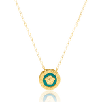 Load image into Gallery viewer, 18K Real Gold Green V.R.C Necklace