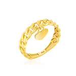Load image into Gallery viewer, 18K Real Gold Hanging Heart Linked Ring