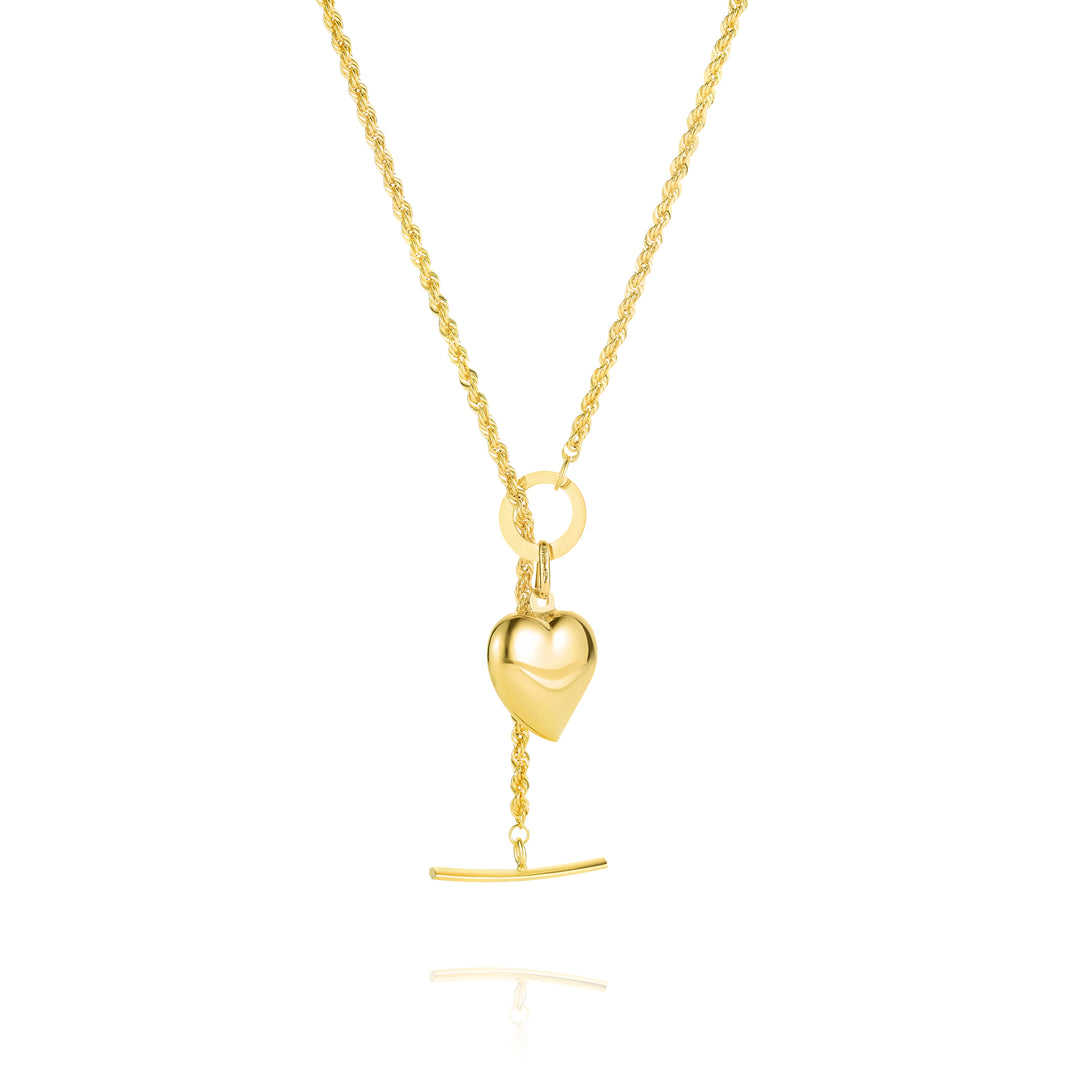 18K Real Gold Heart Jewelry Set