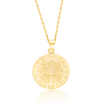 Load image into Gallery viewer, 18K Real Gold Religious Round Necklace