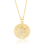 Load image into Gallery viewer, 18K Real Gold Religious Round Necklace