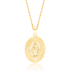 Load image into Gallery viewer, 18K Real Gold Religious Oval Necklace