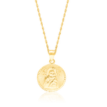 Load image into Gallery viewer, 18K Real Gold Religious Round Necklace