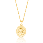 Load image into Gallery viewer, 18K Real Gold Religious Oval Necklace