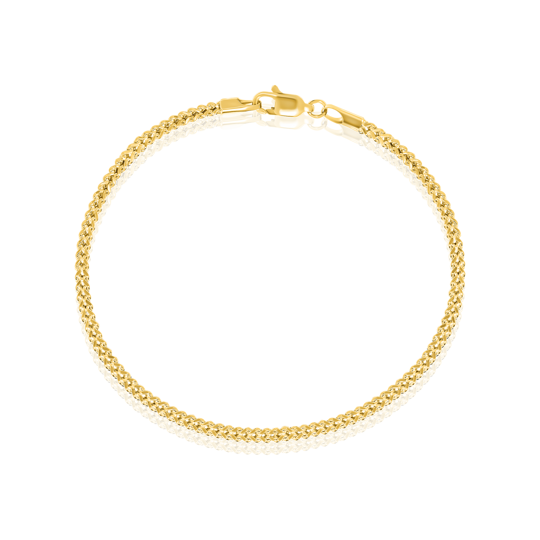 18K Real Gold Curb Bracelet