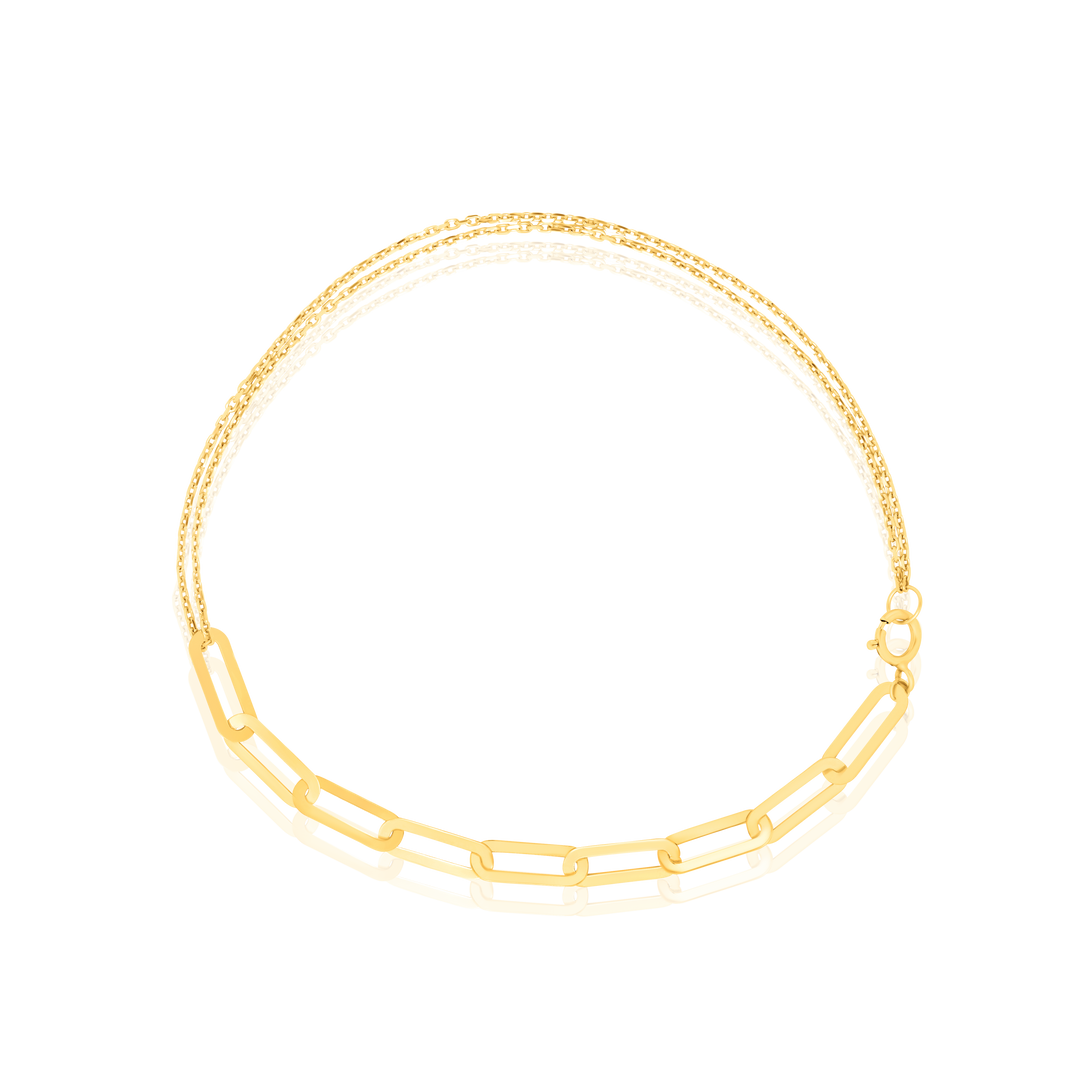 18K Real Gold Linked Bracelet