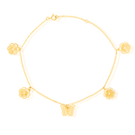 Load image into Gallery viewer, 18K Real Gold Butterfly Flower Bracelet