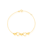 Load image into Gallery viewer, 18K Real Gold Heart Bracelet
