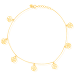 Load image into Gallery viewer, 18K Real Gold Flower Anklet