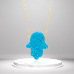 Load image into Gallery viewer, 18K Real Gold Sky Blue Palm Necklace Talagold