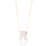Load image into Gallery viewer, 18K Real Gold Letter R Necklace