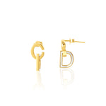 Load image into Gallery viewer, 18K Real Gold C.D Earring Set