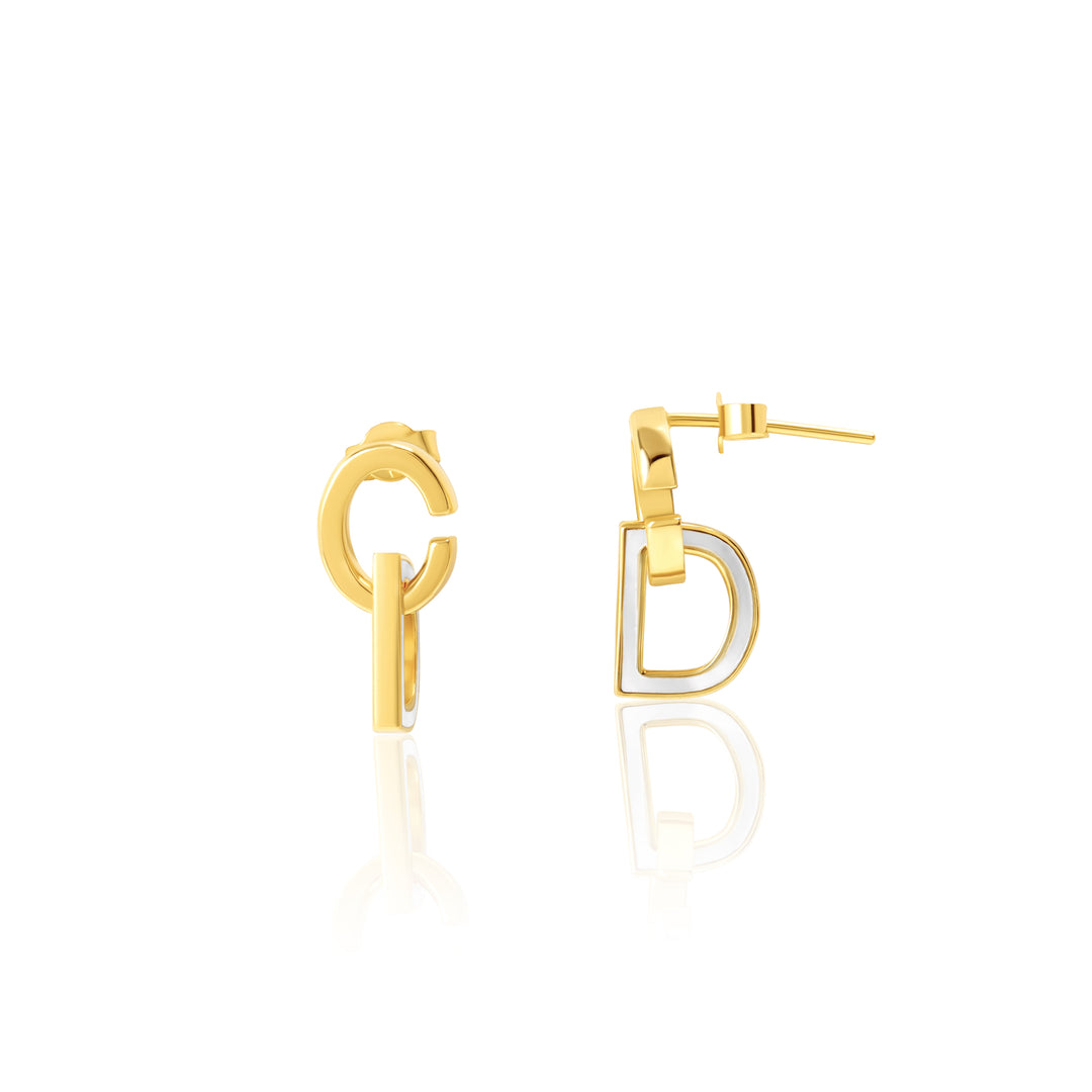 18K Real Gold C.D Earring Set