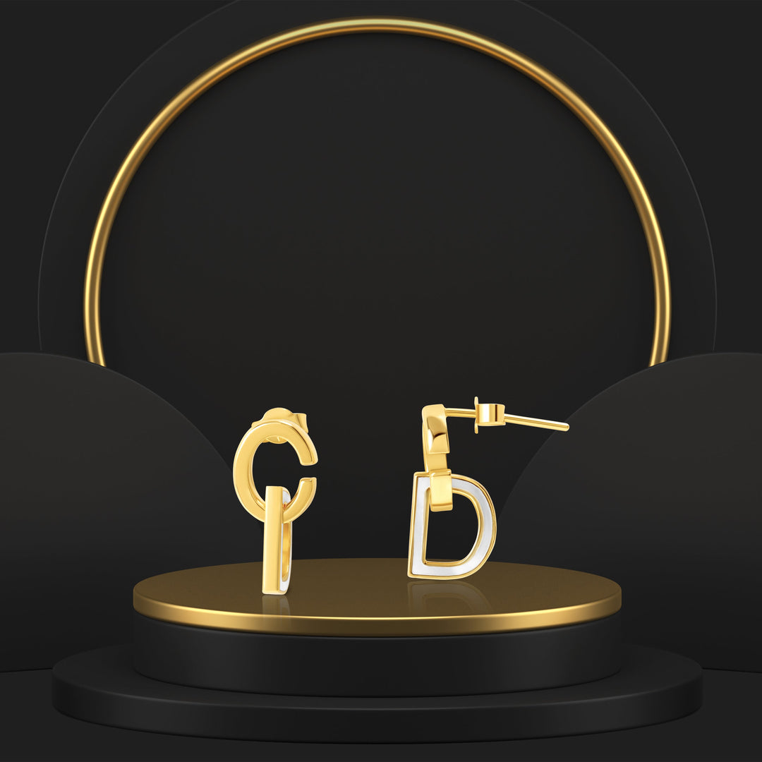 18K Real Gold C.D Earring Set