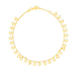 Load image into Gallery viewer, 18K Real Gold Hanging Hearts Anklet