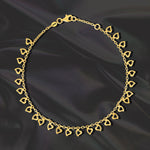 Load image into Gallery viewer, 18K Real Gold Hanging Hearts Anklet