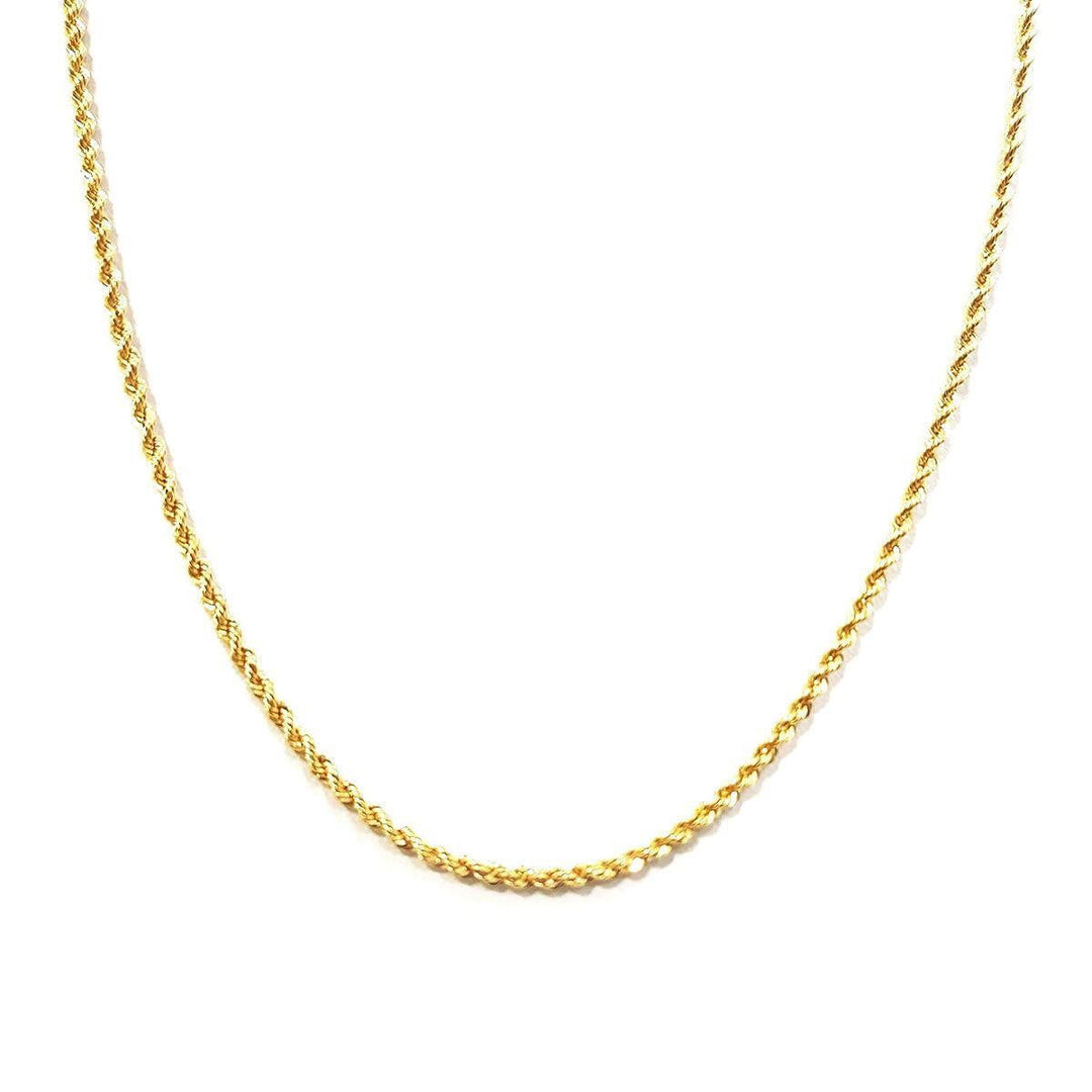 18K Real Gold Rope Chain (45 cm)