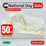 Load image into Gallery viewer, 18K Real Gold Linked Seed Round Pendant Necklace