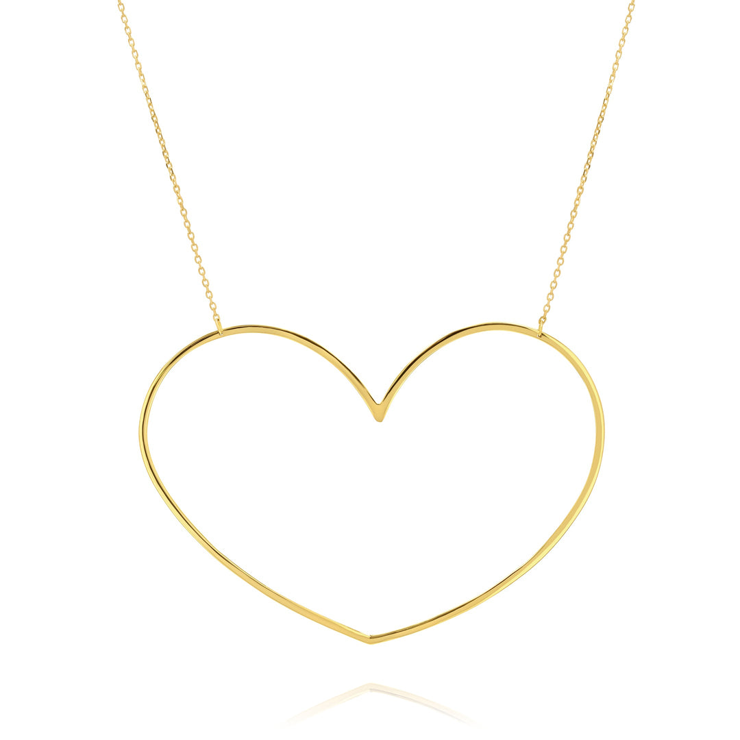 18K Real Gold Heart Necklace