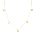 Load image into Gallery viewer, 18K Real Gold Hanging Stone Heart Necklace