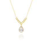 Load image into Gallery viewer, 18K Real Gold Drop Stone Necklace