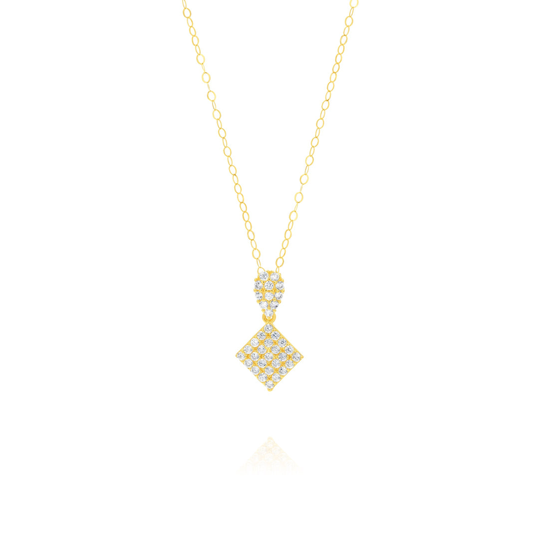 18K Real Gold Stone Necklace